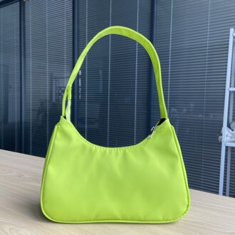 Candy Kleur Dames Onderarm Schoudertassen Mode Nylon Vrouwen Hobos Handtassen Casual Vrouwelijke Kleine Clutch Purse Tote Bolso Mujer groen