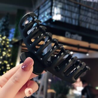 Candy Kleur Grote Maat Haar Klauw Clip Holle Mode Vrouwen Handgemaakte Eenvoudige Haar Grip Hoofddeksels Douche Haar Krab Clip zwart