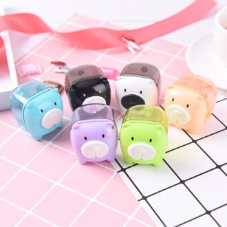Candy Kleur Little Pig Vorm Puntenslijper Creatieve Kawaii Cartoon Dier Puntenslijper Voor Student Briefpapier Zmonh