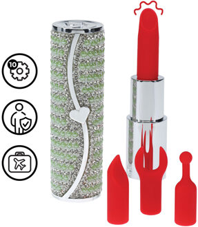 Candy - Lipstick Vibrator with 4 Attachments - Green