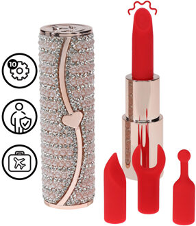 Candy - Lipstick Vibrator with 4 Attachments - Pink