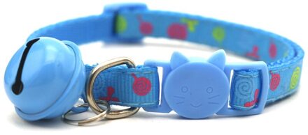 Candy Patroon Kraag Veiligheid Gesp Kraag Kat Puppy Hals Kat Kraag Breakaway Met Bell Veiligheid Verstelbare Kat Halsbanden blauw