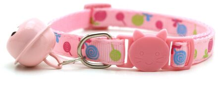 Candy Patroon Kraag Veiligheid Gesp Kraag Kat Puppy Hals Kat Kraag Breakaway Met Bell Veiligheid Verstelbare Kat Halsbanden roze