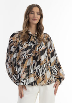 caneva blouse met kant - maat Zwart