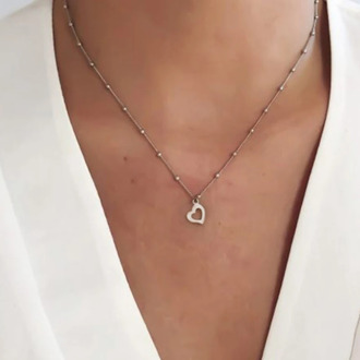 CANNER Real 925 Sterling Silver Love Necklace for Women Fashion Clavicle Beads Chain Lock Snake Necklace Fine Jewelry collares