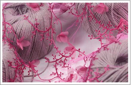 Cannes roze bloem fee chiffon bloem jurk driedimensionale modellen kant borduurwerk borduren stof Bordeauxrood