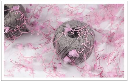 Cannes roze bloem fee chiffon bloem jurk driedimensionale modellen kant borduurwerk borduren stof