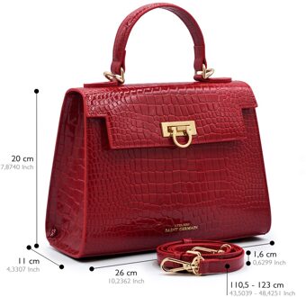 Cannes tas croco-effect rood