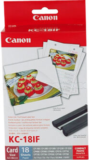 Canon KC-18IF-kleureninkt + 54 x 86 mm stickerpapier, 18 vel Inkt