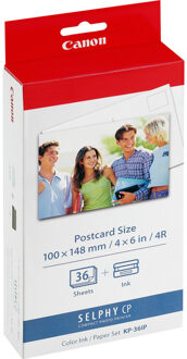 Canon KP-36IP-kleureninkt + 100 x 148 mm papier, 36 vel Inkt