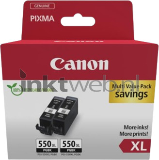 Canon Origineel Hoge Capaciteit Canon PGI-550XL twinpack zwart