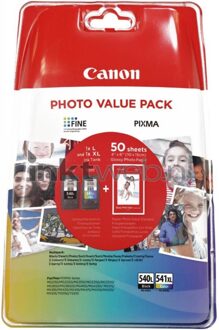 Canon PG-540L/CL-541XL Multipack met fotopapier zwart en kleur cartridge