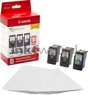 Canon PG-560XL / CL-561XL Inktcartridges Hoge Capaciteit - Voordeelbundel Zwart + Kleur (3-pack)