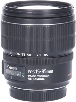 Canon Tweedehands Canon EF-S 15-85mm f/3.5-5.6 IS USM CM3482 Zwart