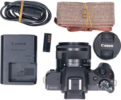Canon Tweedehands Canon EOS M50 Zwart + 15-45mm IS SMT CM6635
