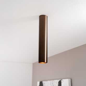 Canopus bronzo l by LUSENZ - Cilindervormige opbouwspot in met geborsteld bronzen coating Geborsteld brons
