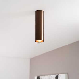 Canopus bronzo m by LUSENZ - Cilindervormige opbouwspot in met geborsteld bronzen coating Geborsteld brons