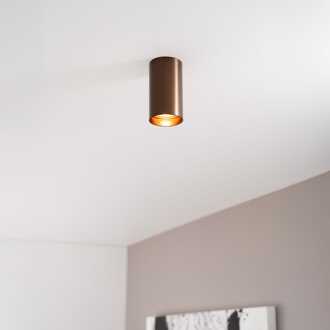 Canopus bronzo s by LUSENZ - Cilindervormige opbouwspot in met geborsteld bronzen coating Geborsteld brons