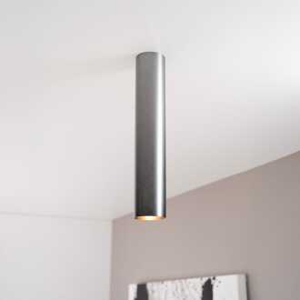 Canopus fero l by LUSENZ - Cilindervormige opbouwspot in geborsteld gunmetal grijs