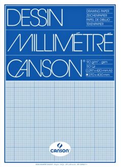 Canson Millimeterblok Canson A3 blauw