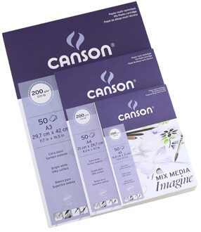 Canson Mix Media Voorstellen Pad Aquarel Papers 200G/M2 50 Vellen A5 A4 A3 Frankrijk A5(148x210mm)