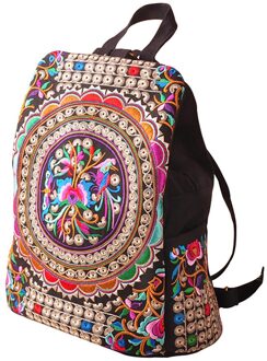 Canvas Borduurwerk Etnische Rugzak Vrouwen Handgemaakte Bloem Geborduurde Tas Reistassen Schooltas Rugzakken Рюкзак # May19