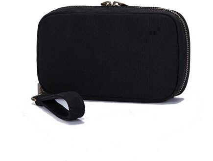 Canvas Clutch Bag voor Vrouwen Eenvoudig Dames Handtassen Canvas Clutch Portemonnee met Polsbandje Pols Zak zwart