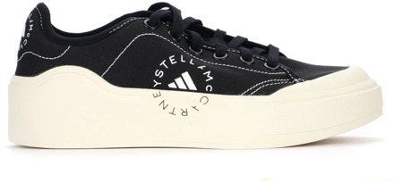 Canvas Court Sneaker Zwart Platform Adidas by Stella McCartney , Black , Dames - 37 1/2 Eu,40 Eu,38 Eu,38 1/2 EU