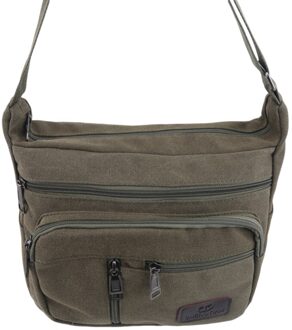 Canvas Crossbody Tassen Enkele Schoudertassen Reizen Casual Handtassen Messenger Bags Stevige Rits Schooltassen Voor Tieners leger groen