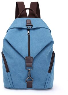 Canvas Dame Tas Retro Casual Mode Koreaanse Editie Handtas Vrouwen Casual College Stijl Rugzak licht blauw