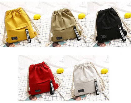 Canvas Drawstring Backpack School Gym Canvas Drawstring Bag Canvas Storage Pack Rucksack Pouch For School Back Pack For Teen