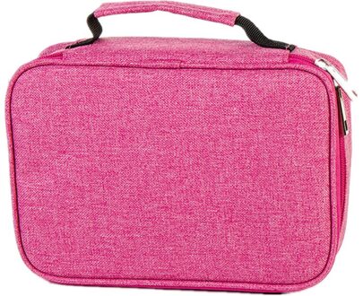 Canvas Etui Creatieve Grote Capaciteit Side Open Rits Potlood Tas 72-Kleur Grote Capaciteit Schets Potlood Tas briefpapier Doos Rood