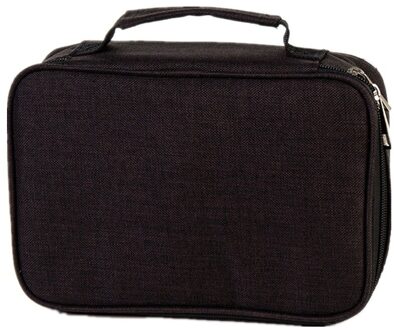 Canvas Etui Creatieve Grote Capaciteit Side Open Rits Potlood Tas 72-Kleur Grote Capaciteit Schets Potlood Tas briefpapier Doos zwart