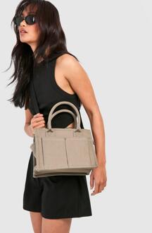 Canvas Front Pocket Tote Bag, Grey - ONE SIZE