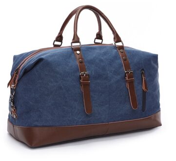 Canvas Grote Capaciteit Reizen Retro Leisure Sport Stijl Draagbare Reistas blauw