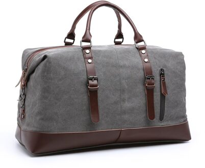 Canvas Grote Capaciteit Reizen Retro Leisure Sport Stijl Draagbare Reistas grijs