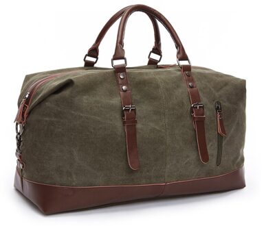 Canvas Grote Capaciteit Reizen Retro Leisure Sport Stijl Draagbare Reistas groen