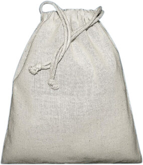 Canvas knikker zak groot met koord 25 x 30 cm Beige