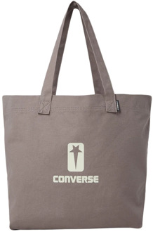 Canvas Logo Print Tote Bag Rick Owens , Brown , Unisex - ONE Size