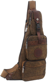 Canvas Men Single Knapsack Shoulder Chest Day Back Pack Bags Hafl Moon Travel Military Cross Body Messenger Bag