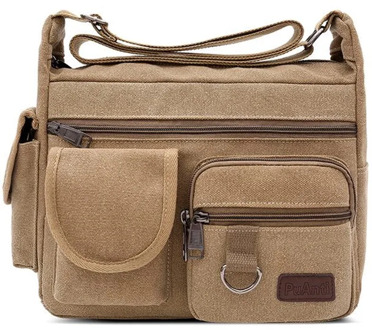 Canvas Messenger Bag for Men Vintage Water Resistant Waxed Crossbody bags Briefcase Padded Shoulder Bag for Male Handbag