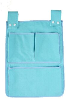 Canvas Multi-Gelaagde Wieg Opknoping Zak Huishoudelijke Stof Opbergtas Muur Puin Opbergtas blauw
