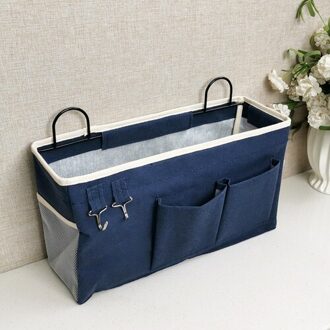 Canvas Nachtkastje Muur Opknoping Diversen Opbergtas Sokken Boek Opslag Opknoping Tas Home Decor Opslag Houder Opknoping Organisator blauw