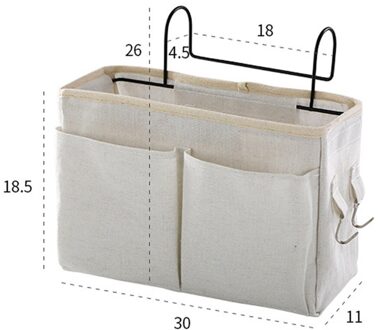 Canvas Nachtkastje Opknoping Organizer Bag School Nachtkastje Tijdschrift Opslag Pouch Telefoon Houder Tas Thuis Organizer Met Haak Pocket A 30x11x18.5cm