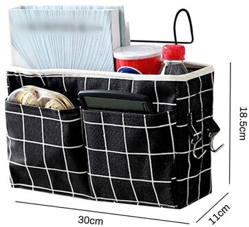 Canvas Nachtkastje Opknoping Organizer Bag School Nachtkastje Tijdschrift Opslag Pouch Telefoon Houder Tas Thuis Organizer Met Haak Pocket L 30x11x18.5cm