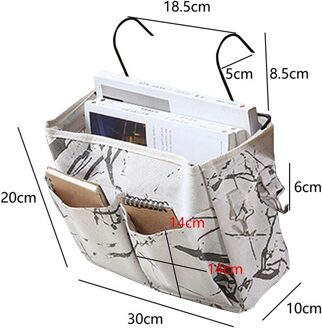 Canvas Nachtkastje Opknoping Organizer Bag School Nachtkastje Tijdschrift Opslag Pouch Telefoon Houder Tas Thuis Organizer Met Haak Pocket N 30x10x20cm