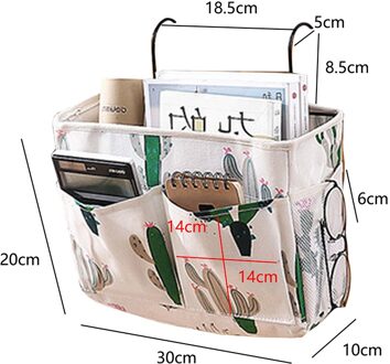 Canvas Nachtkastje Opknoping Organizer Bag School Nachtkastje Tijdschrift Opslag Pouch Telefoon Houder Tas Thuis Organizer Met Haak Pocket Q 30x10x20cm