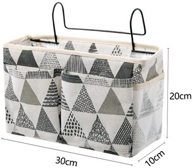 Canvas Nachtkastje Opknoping Organizer Bag School Nachtkastje Tijdschrift Opslag Pouch Telefoon Houder Tas Thuis Organizer Met Haak Pocket S 30x10x20cm