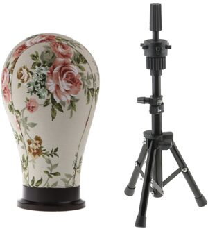 Canvas Oefenpop Blok Hoofd Voor Pruik Mannequin Hoofd Met Mount Hole Display Styling Maken Droge Pruiken Met Statief