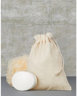 Canvas opbergzakje - 10x - naturel - met koord - 15 x 20 cm Beige